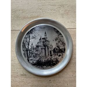 rare Disneyland Sleeping Beauty‎ Castle Aluminum Serving Tray made in Japan 60's